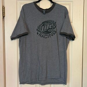 Vintage 90s miller light racing top nascar beer tee shirt 2xl
